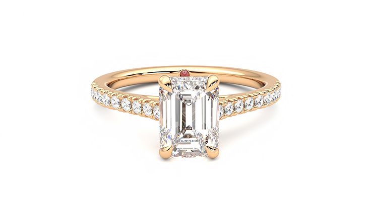 Taylor & Hart Serendipity Emerald Engagement Ring 360 degree image 1