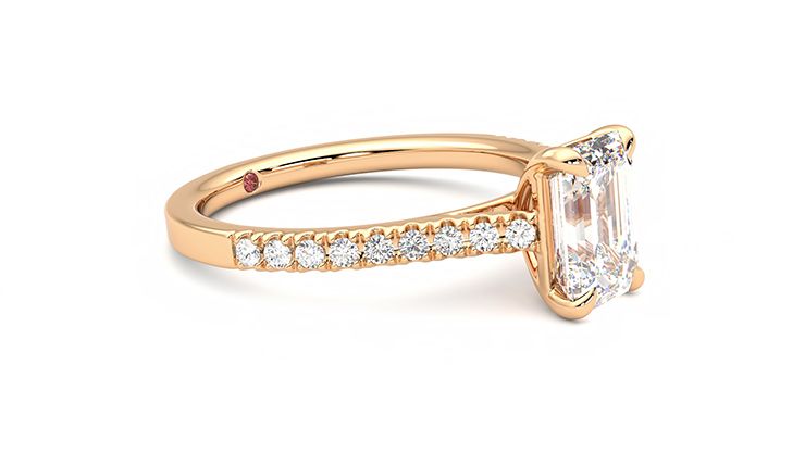 Taylor & Hart Serendipity Emerald Engagement Ring 360 degree image 7