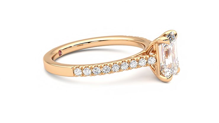 Taylor & Hart Serendipity Emerald Engagement Ring 360 degree image 8