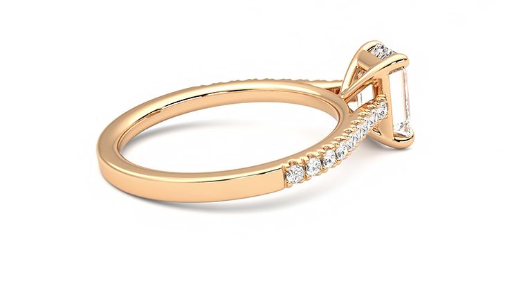 Taylor & Hart Serendipity Emerald Engagement Ring 360 degree image 11
