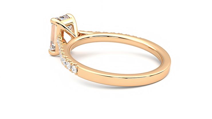 Taylor & Hart Serendipity Emerald Engagement Ring 360 degree image 18