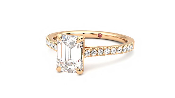 Taylor & Hart Serendipity Emerald Engagement Ring 360 degree image 26