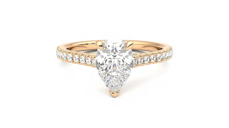 Taylor & Hart Serendipity Pear Engagement Ring 360 detail 01