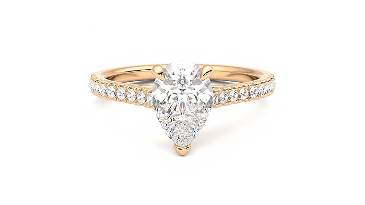Taylor & Hart Serendipity Pear Engagement Ring 360 degree image 0