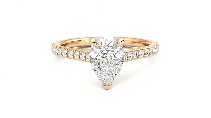 Taylor & Hart Serendipity Pear Engagement Ring 360 degree image 1
