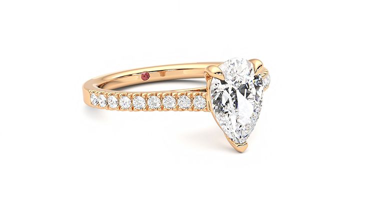 Taylor & Hart Serendipity Pear Engagement Ring 360 degree image 5