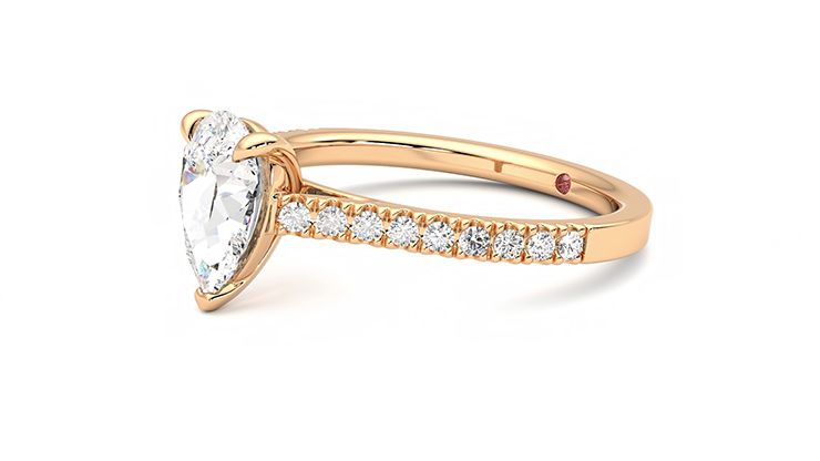 Taylor & Hart Serendipity Pear Engagement Ring 360 degree image 23