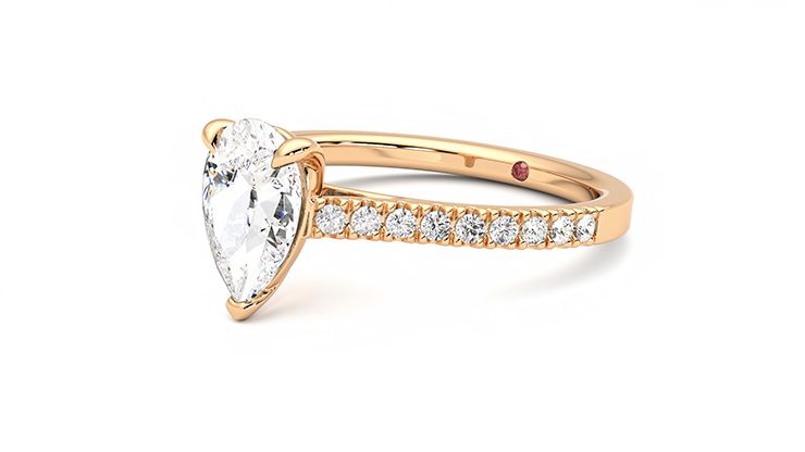 Taylor & Hart Serendipity Pear Engagement Ring 360 degree image 24