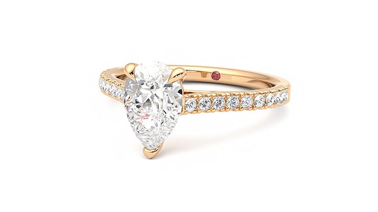 Taylor & Hart Serendipity Pear Engagement Ring 360 degree image 26