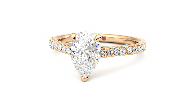 Taylor & Hart Serendipity Pear Engagement Ring 360 degree image 27
