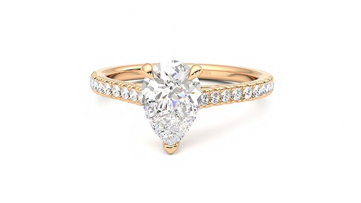 Taylor & Hart Serendipity Pear Engagement Ring 360 degree image 28