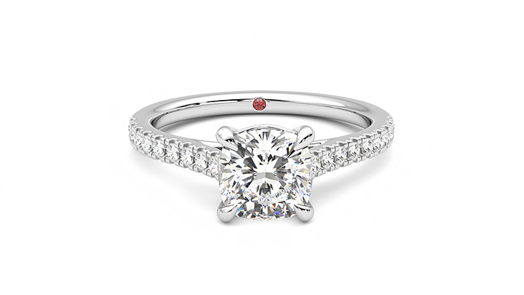 Taylor & Hart Serendipity Cushion Engagement Ring 360 degree image 0
