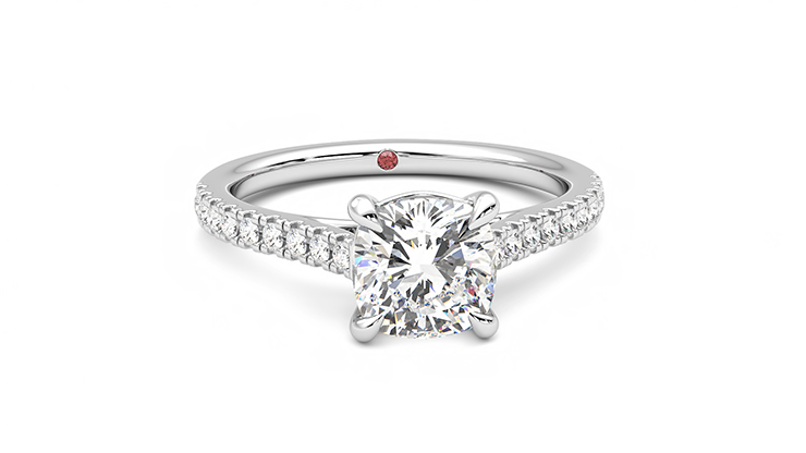 Taylor & Hart Serendipity Cushion Engagement Ring 360 degree image 1