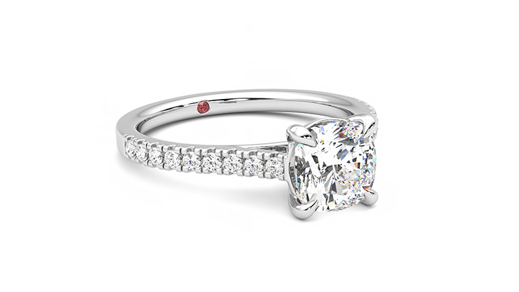 Taylor & Hart Serendipity Cushion Engagement Ring 360 degree image 4