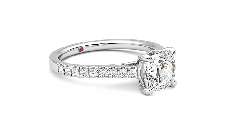 Taylor & Hart Serendipity Cushion Engagement Ring 360 degree image 5