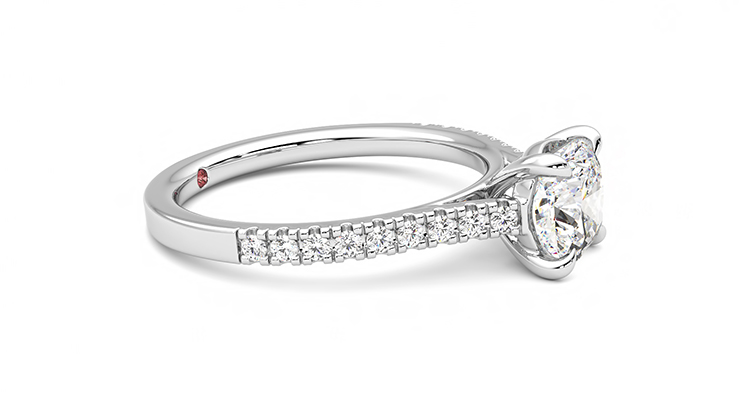 Taylor & Hart Serendipity Cushion Engagement Ring 360 degree image 7