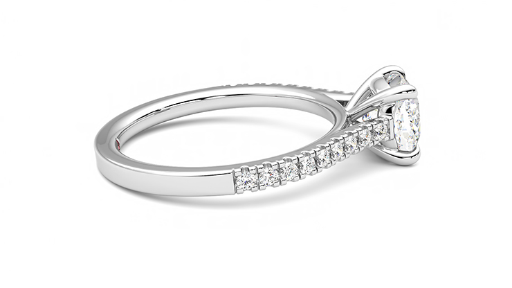 Taylor & Hart Serendipity Cushion Engagement Ring 360 degree image 9