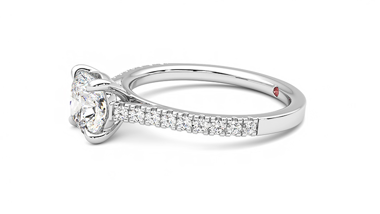 Taylor & Hart Serendipity Cushion Engagement Ring 360 degree image 21