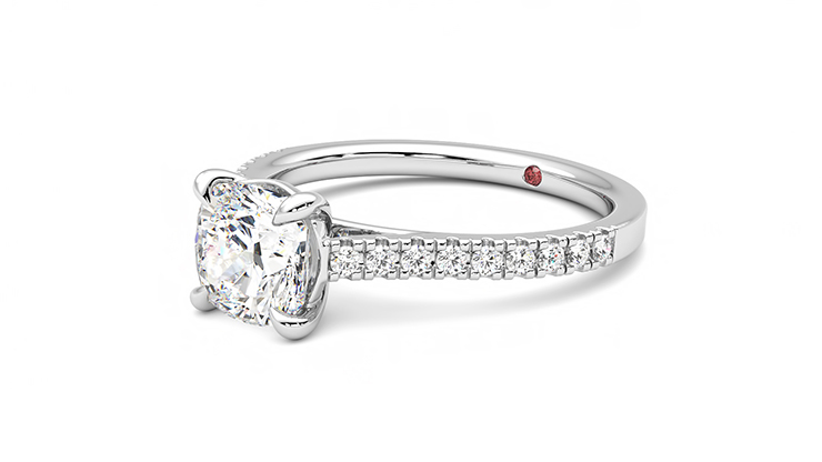 Taylor & Hart Serendipity Cushion Engagement Ring 360 degree image 23