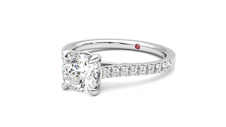 Taylor & Hart Serendipity Cushion Engagement Ring 360 degree image 24