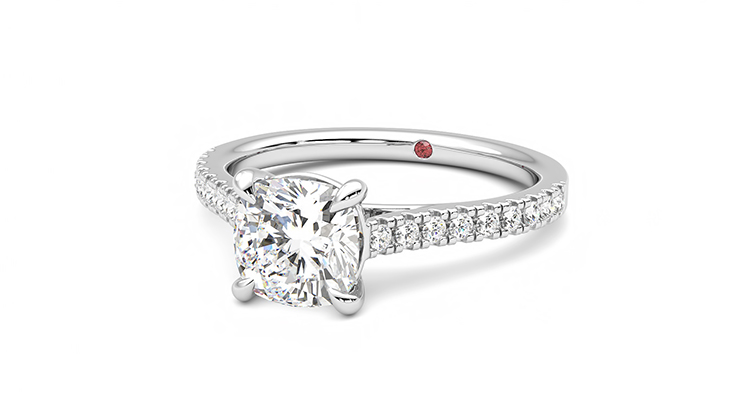 Taylor & Hart Serendipity Cushion Engagement Ring 360 degree image 25