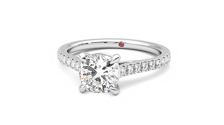 Taylor & Hart Serendipity Cushion Engagement Ring 360 degree image 26