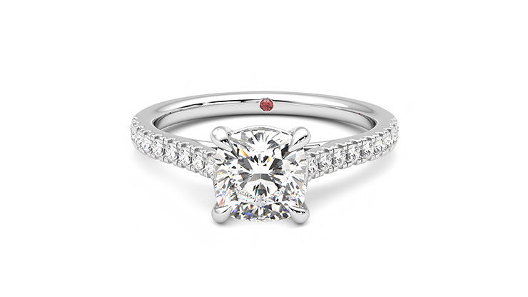 Taylor & Hart Serendipity Cushion Engagement Ring 360 degree image 28