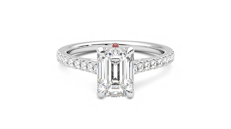 Taylor & Hart Serendipity Emerald Engagement Ring 360 detail 01