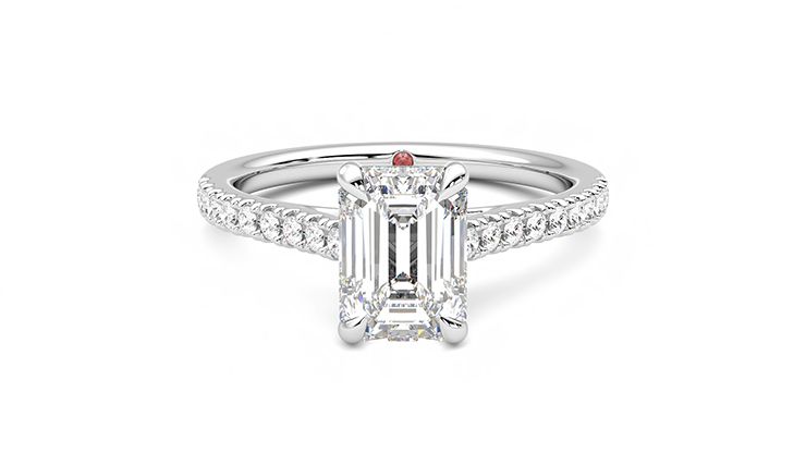 Taylor & Hart Serendipity Emerald Engagement Ring 360 degree image 0