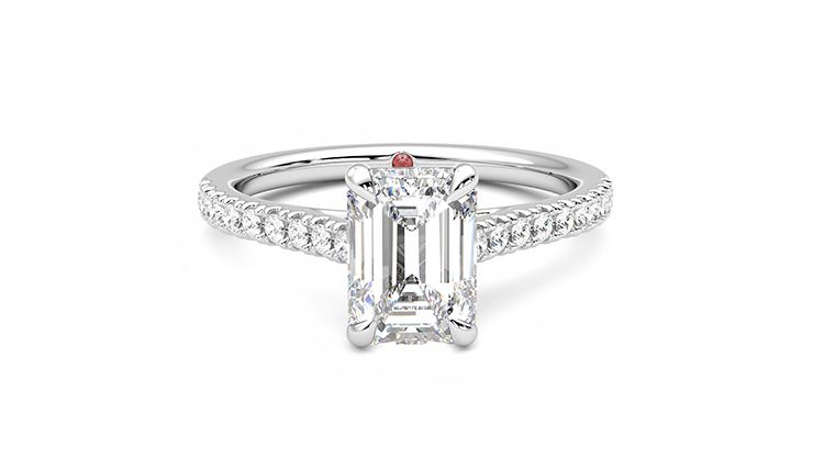 Taylor & Hart Serendipity Emerald Engagement Ring 360 degree image 1