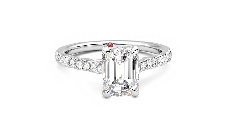 Taylor & Hart Serendipity Emerald Engagement Ring 360 degree image 2