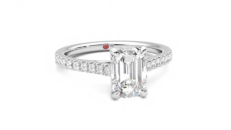 Taylor & Hart Serendipity Emerald Engagement Ring 360 degree image 3