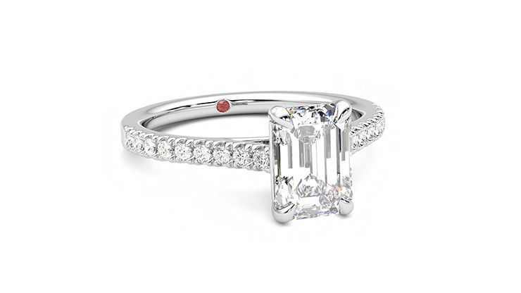 Taylor & Hart Serendipity Emerald Engagement Ring 360 degree image 4