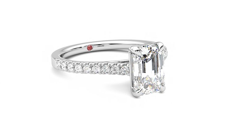 Taylor & Hart Serendipity Emerald Engagement Ring 360 degree image 5