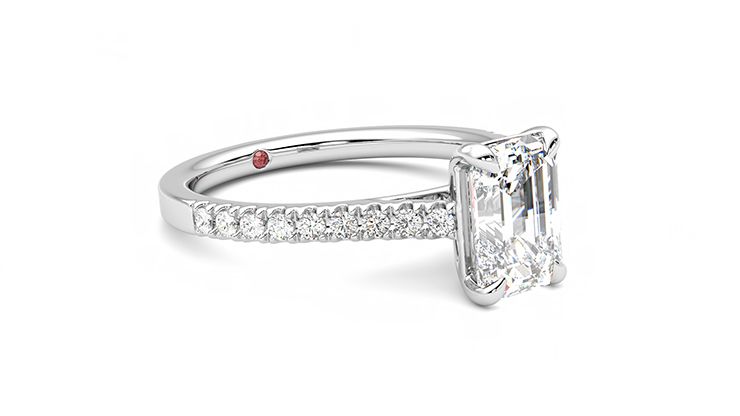 Taylor & Hart Serendipity Emerald Engagement Ring 360 degree image 6