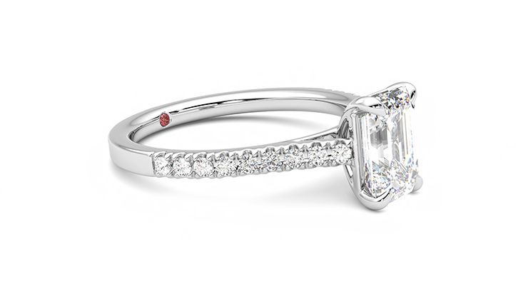 Taylor & Hart Serendipity Emerald Engagement Ring 360 degree image 7