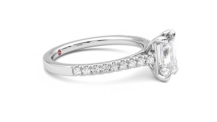 Taylor & Hart Serendipity Emerald Engagement Ring 360 degree image 8