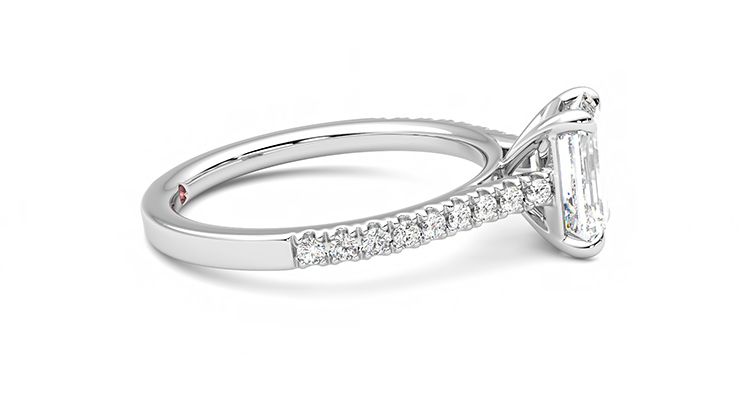 Taylor & Hart Serendipity Emerald Engagement Ring 360 degree image 9