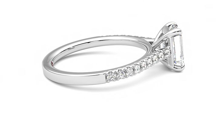 Taylor & Hart Serendipity Emerald Engagement Ring 360 degree image 10