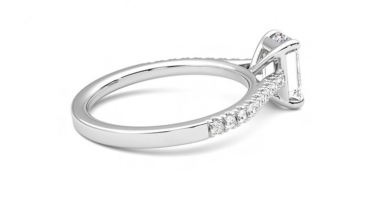 Taylor & Hart Serendipity Emerald Engagement Ring 360 degree image 11