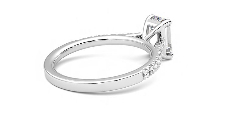 Taylor & Hart Serendipity Emerald Engagement Ring 360 degree image 12