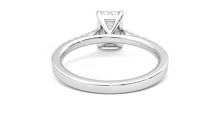 Taylor & Hart Serendipity Emerald Engagement Ring 360 degree image 15