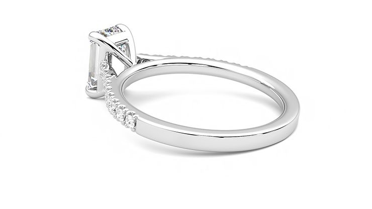 Taylor & Hart Serendipity Emerald Engagement Ring 360 degree image 18