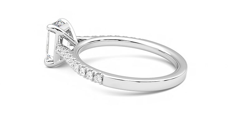 Taylor & Hart Serendipity Emerald Engagement Ring 360 degree image 19