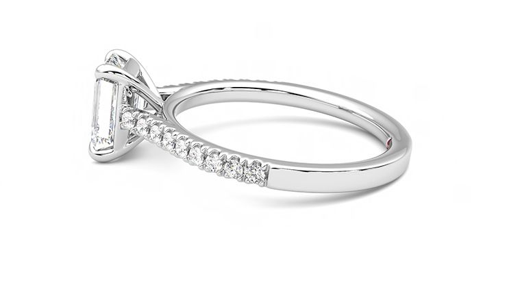 Taylor & Hart Serendipity Emerald Engagement Ring 360 degree image 20