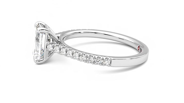 Taylor & Hart Serendipity Emerald Engagement Ring 360 degree image 21