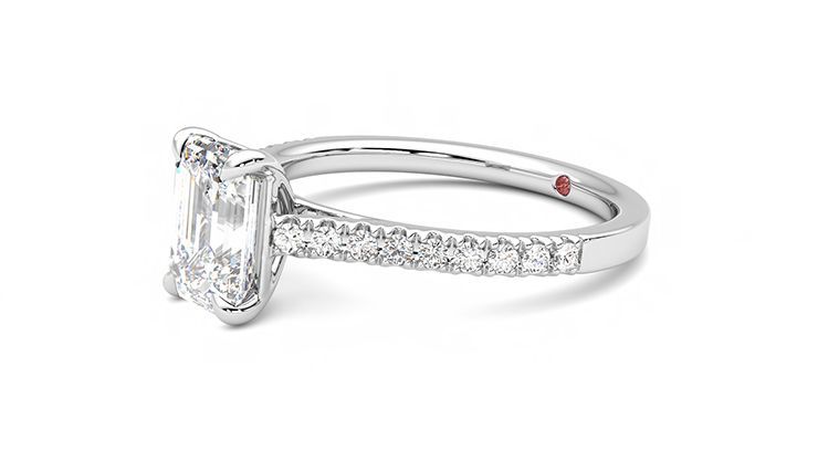 Taylor & Hart Serendipity Emerald Engagement Ring 360 degree image 23