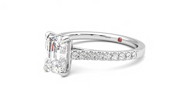 Taylor & Hart Serendipity Emerald Engagement Ring 360 degree image 24
