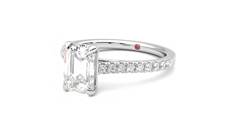 Taylor & Hart Serendipity Emerald Engagement Ring 360 degree image 25