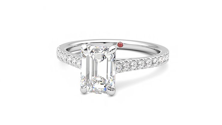 Taylor & Hart Serendipity Emerald Engagement Ring 360 degree image 27
